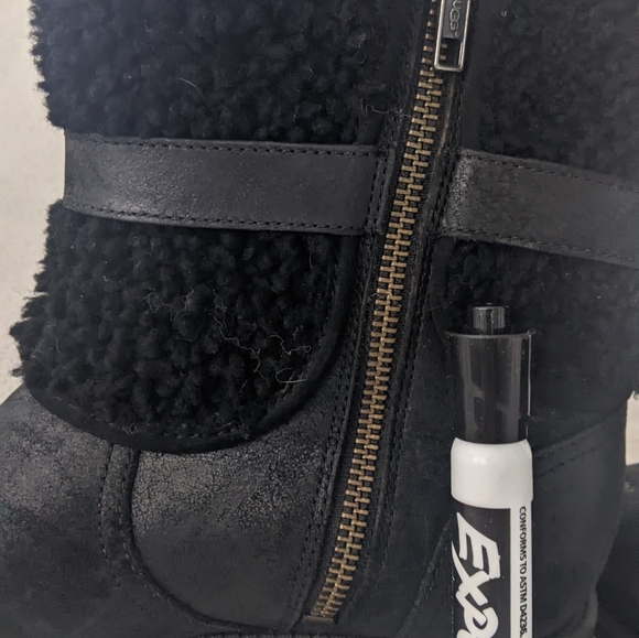 UGG Women's Blayre II Buckle Sheepskin Collared Boot - Picture 3 of 5